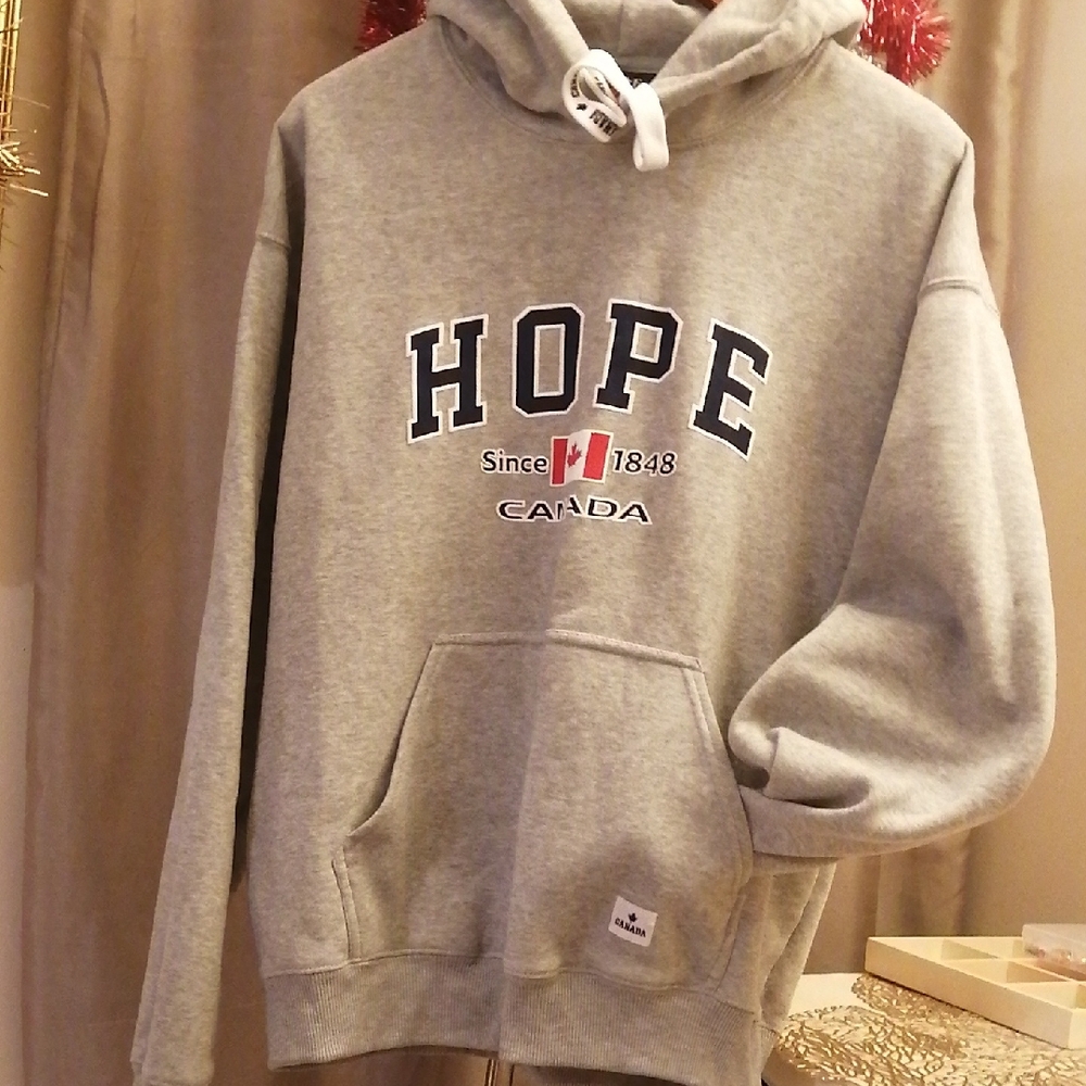 Gray Unisex Hoody By TEEPEE Women Size L warm Soft Cozy